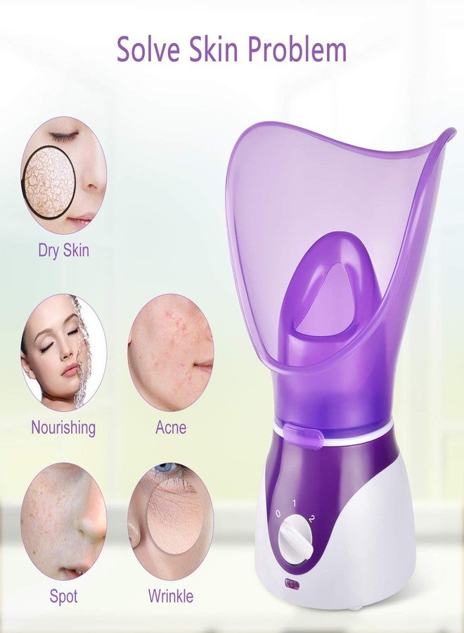 Seneryla Facial Steamer for Face, Face Steamer for Facial Deep Cleaning, Nano Ionic Facial Steamer for Unclogs Pores, Hydrating (Purple, Include Blackhead Remover Kit, Brush, Headband) - Image 4